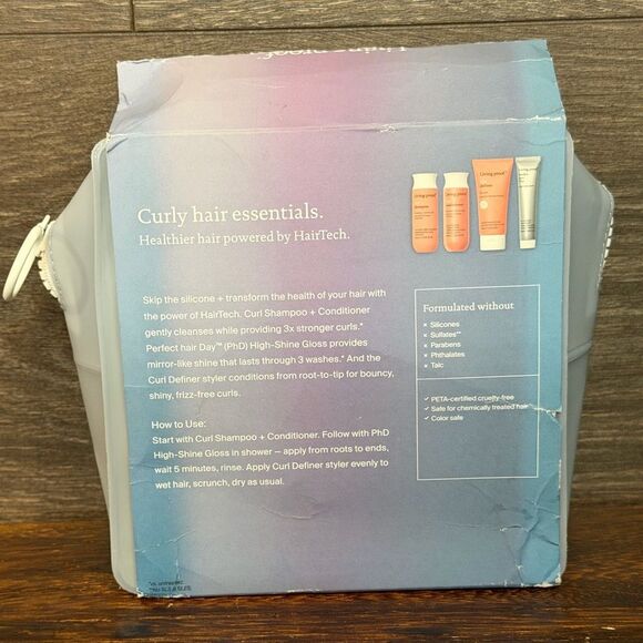 Living Proof Curly Hair Essentials travel-size set, four mini products plus bag - Picture 7 of 11